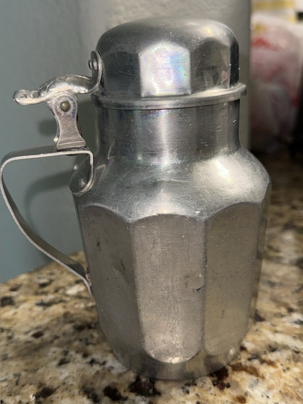 Vintage Silver-Tone Metal Pitcher with Lid